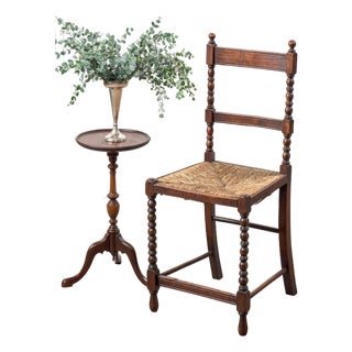 Late 19th Century Petite Bobbin Rush Chair For Sale