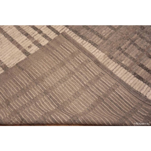 Nazmiyal Collection Neutral Earthy Tribal Geometric Area Modern Rug For Sale In New York - Image 6 of 6