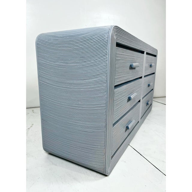 Vintage Lacquered Pencil Reed Rattan Chest of Drawers For Sale - Image 12 of 12