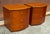 A Pair of Scandinavian Modern Style Italian Cherry Bedside Table. Steam bent cherry wraps around the face of the...