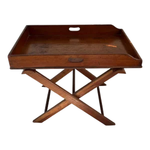 Antique 19th Century Georgian Mahogany Butler's Tray Table & Stand Coffee Table