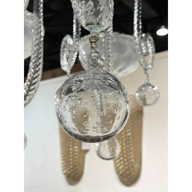 Early 21st Century Modern Murano Glass Style 6 Arm Chandelier For Sale - Image 5 of 9