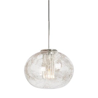 Glass Ball Pendant Light attributed to Doria, Germany, 1970s For Sale