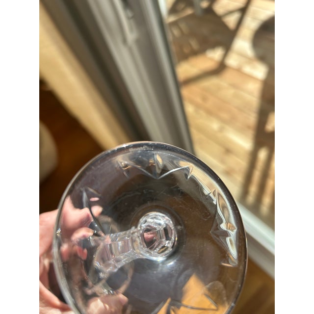 White Vintage Rogaska Etched Wine Glasses Mariano Pattern Set of 3 For Sale - Image 8 of 10