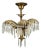 Maison Jansen Style, Palm Leaf Chandelier, Gilt Bronze, Crystal, France, 1940s For Sale
