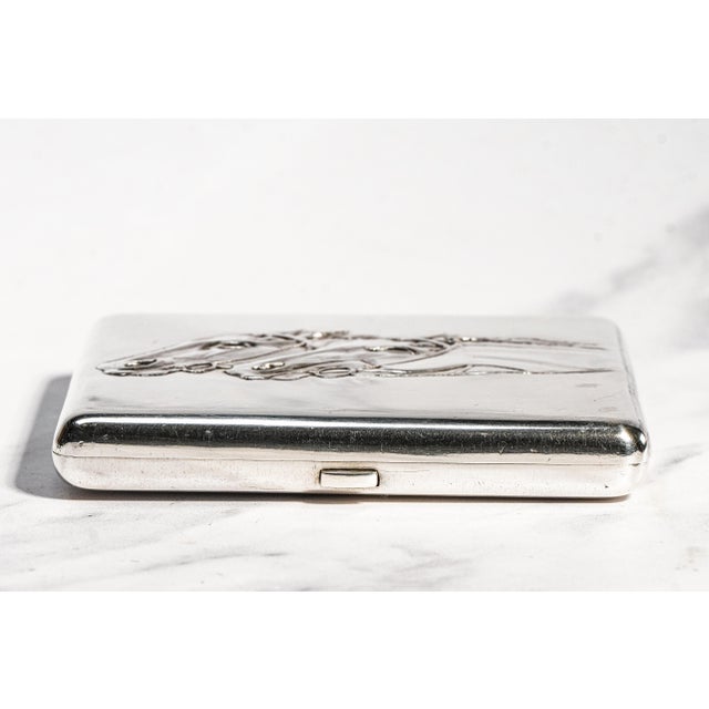 Amazing High Quality Antique Horse Equestrian Theme 875 Imperial Russian Silver Cigarette Case Holder For Sale - Image 9 of 16
