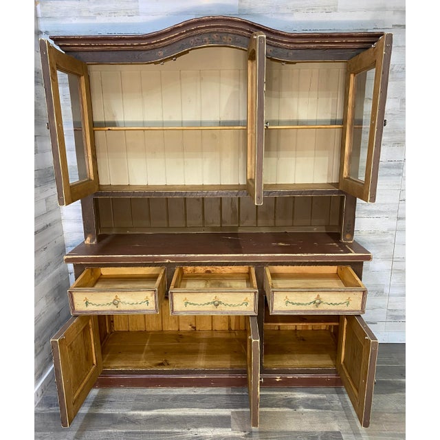 Brown Large Antique European Country Hutch Imported For Sale - Image 8 of 8