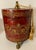 Postmodern Monumental 14" Graduated Trio of Maitland-Smith Tessellated Stone Canisters - Imperial Red & Gold Leaf For Sale - Image 3 of 18