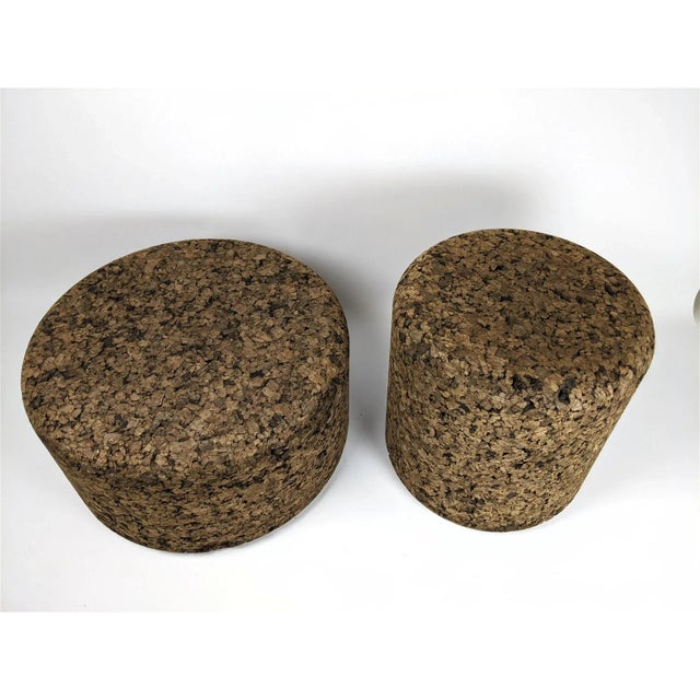 2pc MOOOI CORKS Cork Pedestals Stools. Two Sizes. Paper Label. JASPER MORRISON--