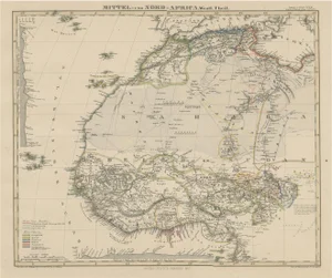 Antique Map of West and Central Africa Stieler Atlas, 1858