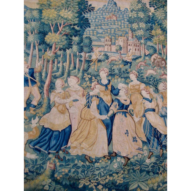 Flemish Tapestry Large Wall Hanging From the 1500 Hundreds For Sale - Image 4 of 13