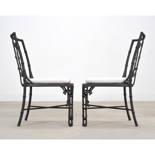 Set of Six Michael Taylor Bronzed Bamboo Garden Dining Chairs For Sale - Image 13 of 18