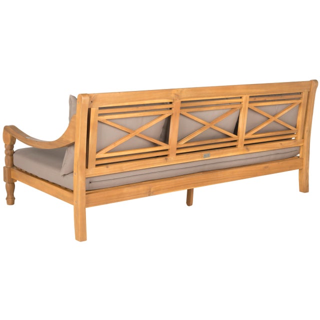 Modern Outdoor Daybed in Natural & Taupe For Sale - Image 3 of 5