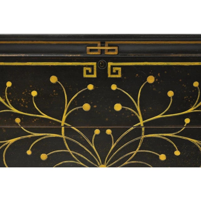 Traditional Late 20th Century Regency Style Black Ebonized 2 Drawer Commode Dresser Chest by Decorative Crafts For Sale - Image 3 of 10