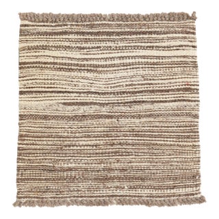 Natural Mini Wool Kilim Rug - 1`9″ X 1`9″ For Sale