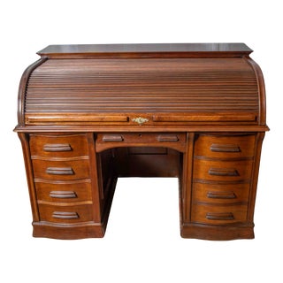 Edwardian Roll Top Desk, 1890s For Sale