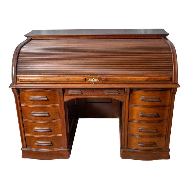 Edwardian Roll Top Desk, 1890s For Sale