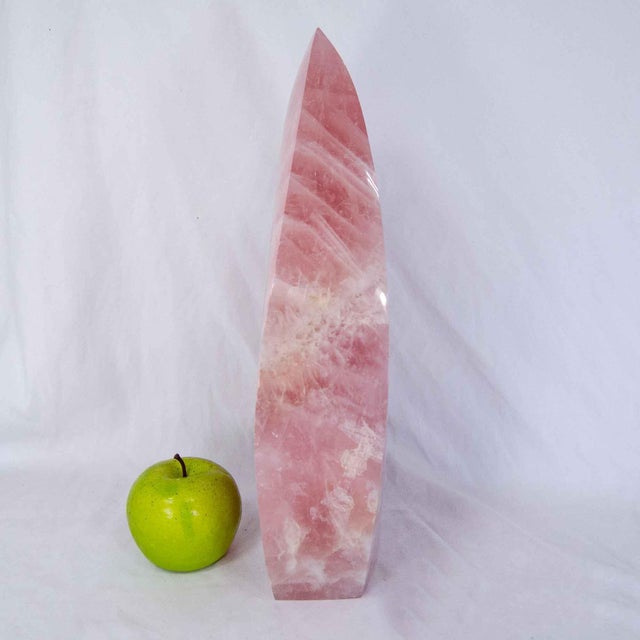Contemporary Large Rose Quartz Crystal Flame, 23 Pounds, Brazil #G0195 For Sale - Image 3 of 8