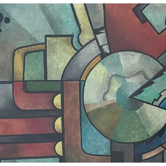 John Reitz, Composition géométrique, Pastel and Watercolor on Cardboard, Framed For Sale - Image 5 of 9