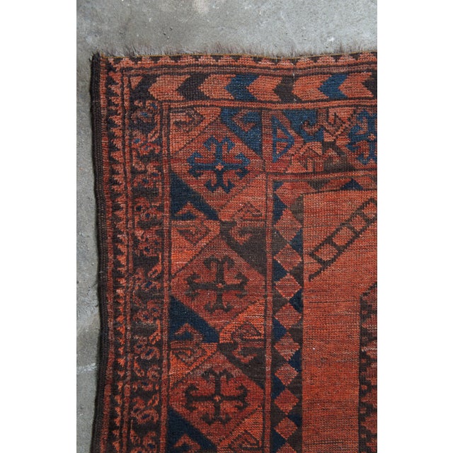 Vintage Hand Knotted Oriental Red & Black Geometric Area Rug Carpet 9' X 11' For Sale - Image 12 of 16