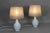 Pair of rewired white porcelain baluster shaped lamps. Circa 1940. UK Plug (up to 250V).The wiring of this item may be...