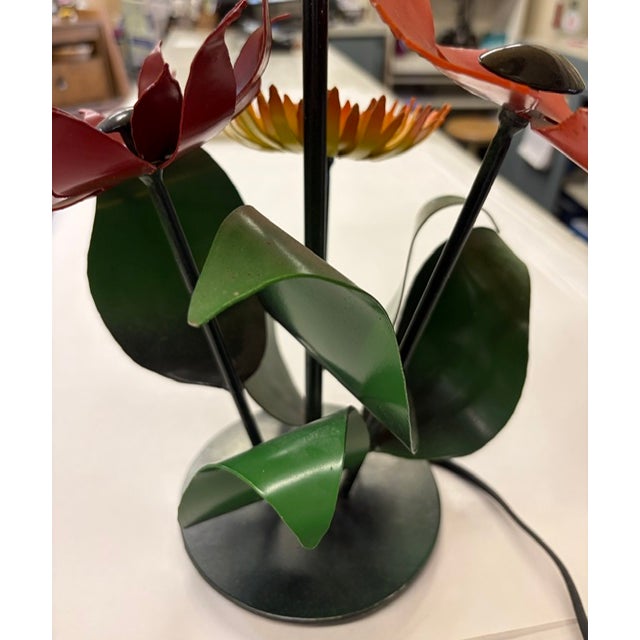 Metal Mid Century Toleware Lamp For Sale - Image 7 of 7