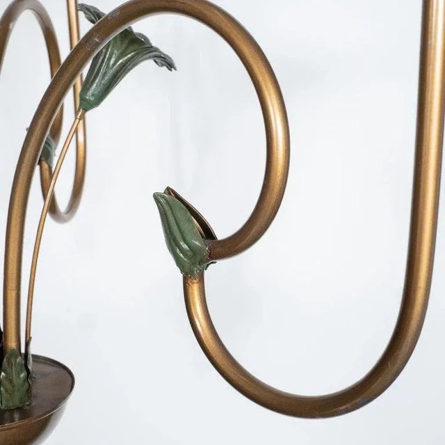 Vintage Curvilinear Painted Metal Chandelier For Sale - Image 11 of 13