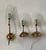 Italian Brass Glass Sconces Set of 3 1950s Set of 3 Sconces composed of 2 smaller identical sconces and one large sconce...