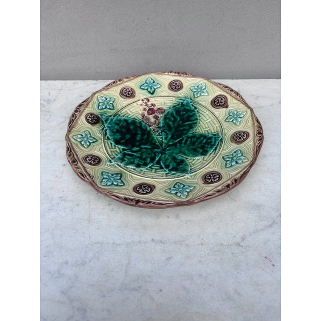 A large French Majolica chesnut leaf, circa 1890.