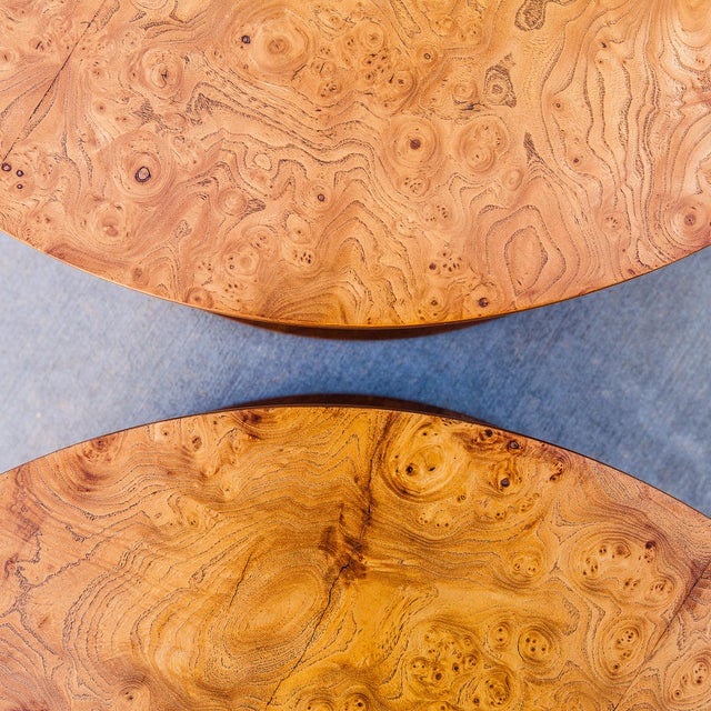 Vintage Mid Century Walnut & Burl Drum Side Tables by Cal Mode For Sale - Image 11 of 15