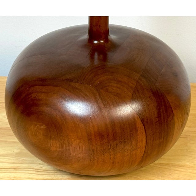 1960s Monumental Sculpted & Inlaid Walnut Lamp after Philip Powell For Sale - Image 5 of 7