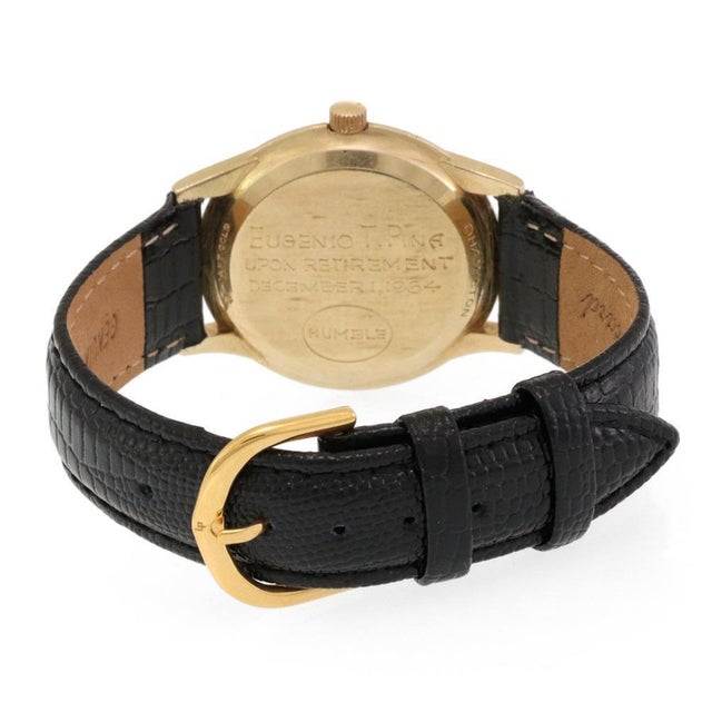 Contemporary Hamilton Masterpiece Thin-O-Matic Vintage Thin 14k Gold Men's Watch For Sale - Image 3 of 5