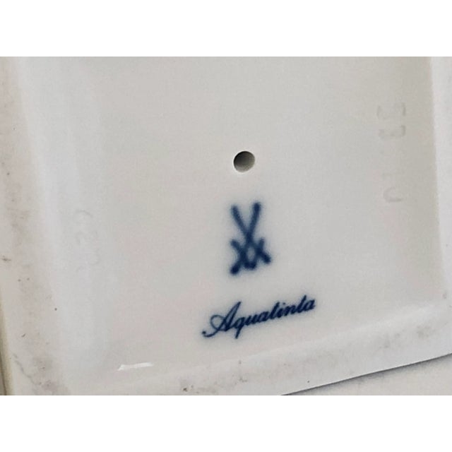 Pair of Meissen Porcelain Aquatinta Candlesticks Flower Insect Decor Gold Accent For Sale - Image 11 of 11