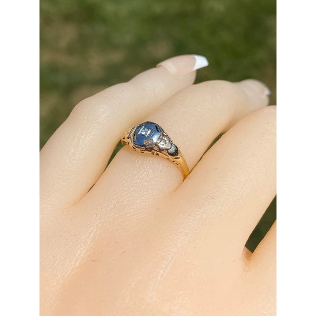 The Escambra: Antique Yellow Gold Filigree Engagement Ring For Sale - Image 10 of 10