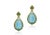 G-One' Pear Shape Carved Aquamarine Earrings with Tsavorite in 18K Yellow Gold. Approximate Stone Details: Aquamarine -...