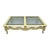 Vintage French Provincial Style Beveled Glass Cream Painted Large Coffee Table For Sale