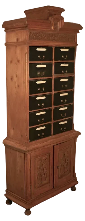 Tall French Barristers Box Filing Cabinet, 1900s