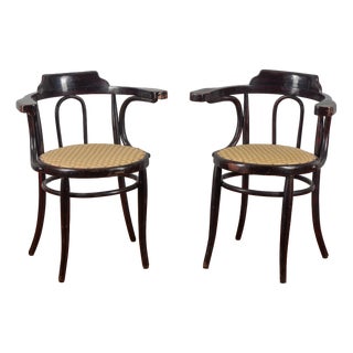 Antique Wooden Armchairs, Early 1900s, Set of 2 For Sale