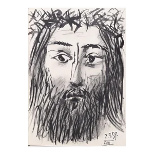 1980s "Portrait of Jesus from Toros y Toreros 28" Lithograph After Pablo Picasso