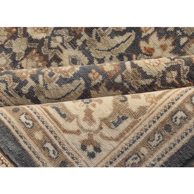 Modern Tabriz Design With Sub-Geometric Herati Design on a Blue Background For Sale - Image 11 of 12