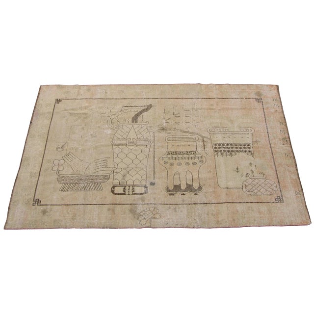 19th Century 19th Century Mid-19th Century Tribal Khotan Samarkand Carpet For Sale - Image 5 of 5