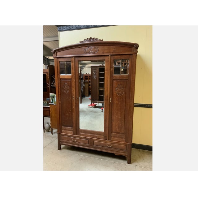 Antique Art Nouveau Wardrobe, 1910 For Sale - Image 10 of 10