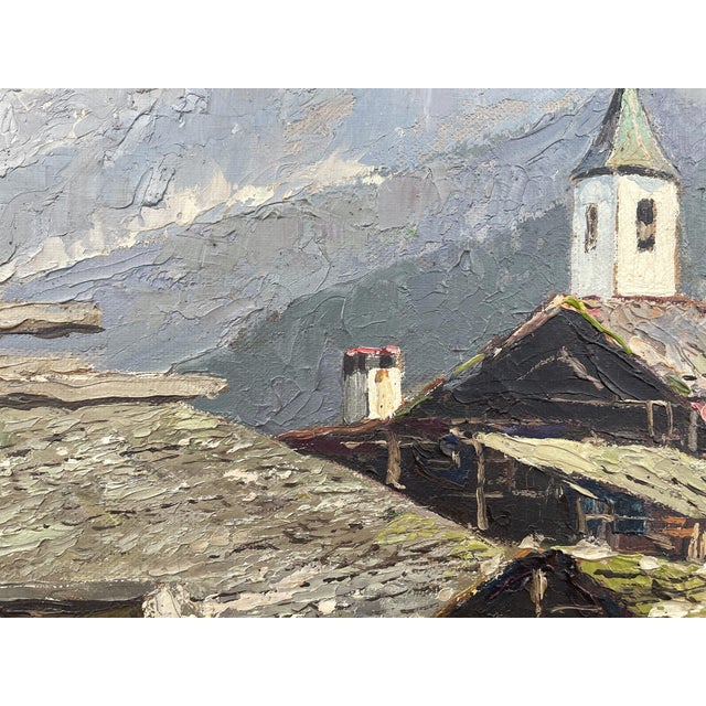 Humbert Heusser, Kippel and the Bietschhorn, 1920s, Oil on Canvas, Framed For Sale - Image 9 of 18