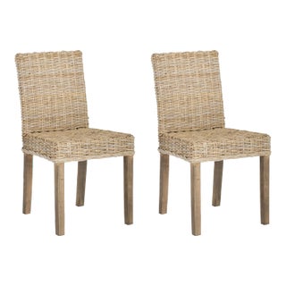 Elise 19''H Rattan Side Chair in Natural Unfinished - a Pair For Sale