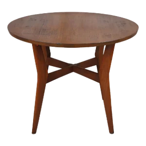 Mersman Mid Century Modern Scandinavian Style Walnut Round Side End Table