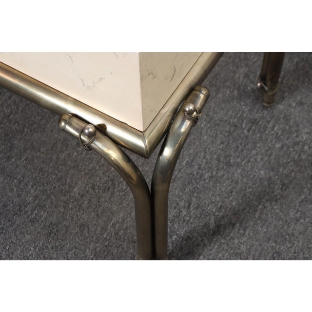 Vintage Karl Springer-Style Parchment Wrapped Trunk / Box on Nickel Plated Base For Sale - Image 12 of 18