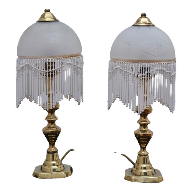 Victorian Brass Table Lamps, 1870, Set of 2 For Sale