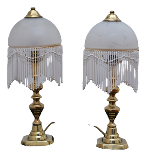 Victorian Brass Table Lamps, 1870, Set of 2