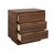 Contemporary Matthew Izzo Home Mateo Walnut Reed Three Drawer Side Table With Brass Drawer Pulls For Sale - Image 3 of 5