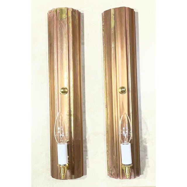 1960s One of a Kind Pair of Joseph Malekan Repurposed Solid Bronze Sconces For Sale - Image 5 of 16